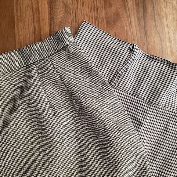Dresses & Skirts - Set of 2 - Vintage Houndstooth & Gingham Print Pencil Skirts in Black/White Sz S